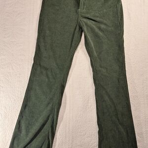 Soft olive green corduroy with straight leg fit and classic 5-pocket styling